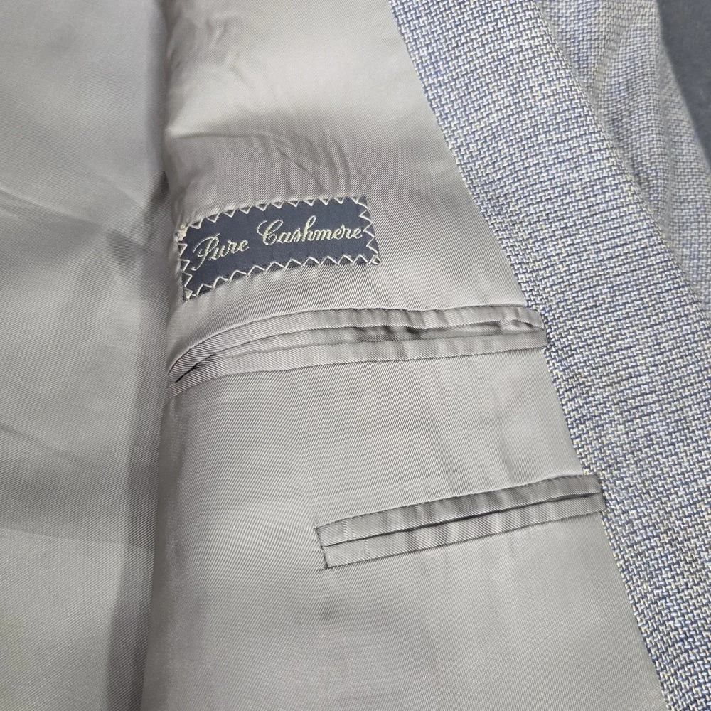 Vtg Ermenegildo‎ Zegna Neiman Marcus Blazer Jacket Cashmere 50L Blue Gold Gray